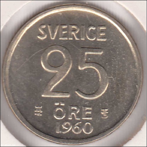 Sverige - 25öre 1960 hög kvalitet