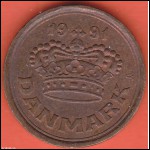 Danmark - 25öre 1991