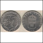 Sverige - 1 krona 1976 i bra skick