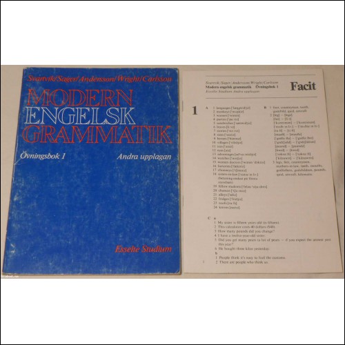 Modern engelsk grammatik övningsbok 1 av Svartvik, Sager, Andersson, Wright & Carlsson; från 80-talet